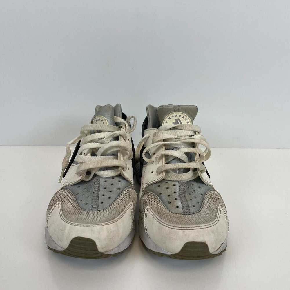 Nike Air Huarache Shoes Leather White Wolf Grey Mens Size 10 - Picture 2 of 6